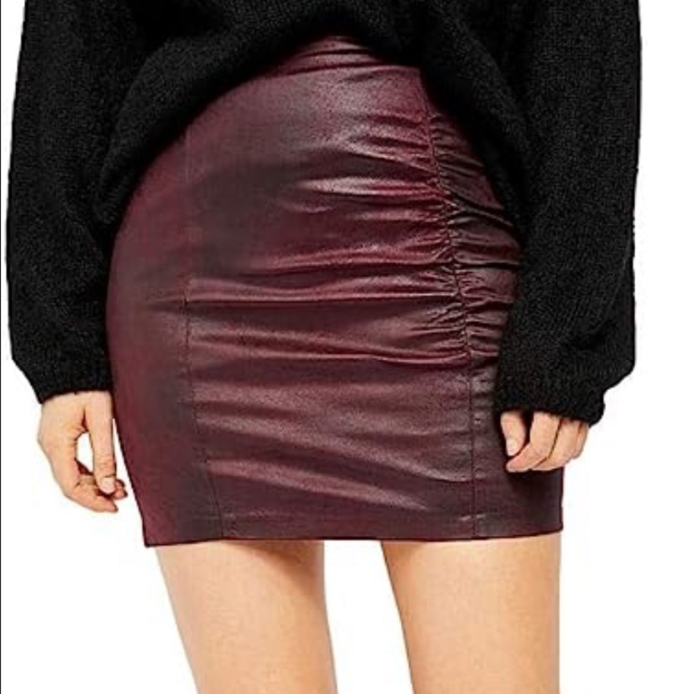 Free People Rumi Burgundy mini skirt